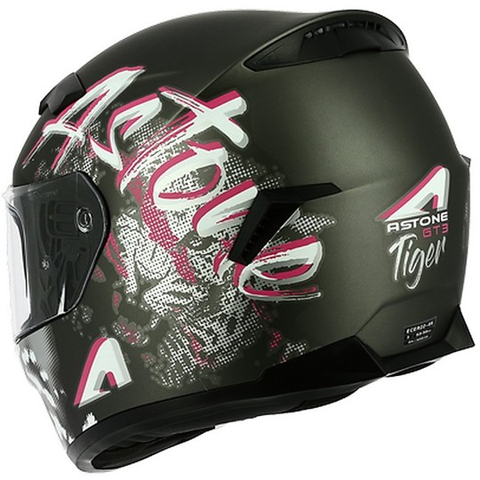 Integral Motorcycle Helmet Astone GT3 Tiger Pink