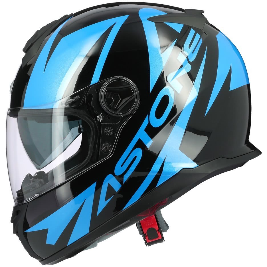 Integral Motorcycle Helmet Astone GT800 Evo SKYLINE Blue Polished Chrome