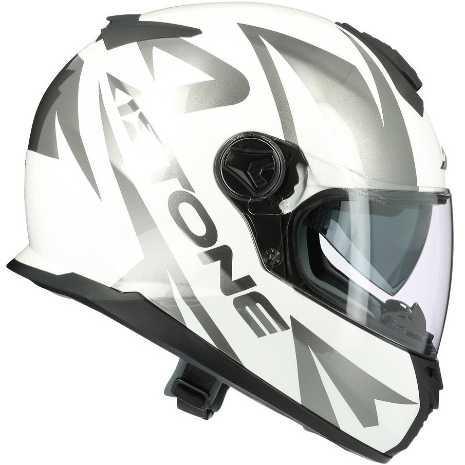 Integral Motorcycle Helmet Astone GT800 Evo SKYLINE White Glossy Black