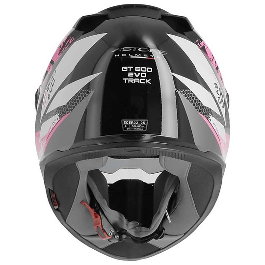 Integral Motorcycle Helmet Astone GT800 EVO Track Black Pink