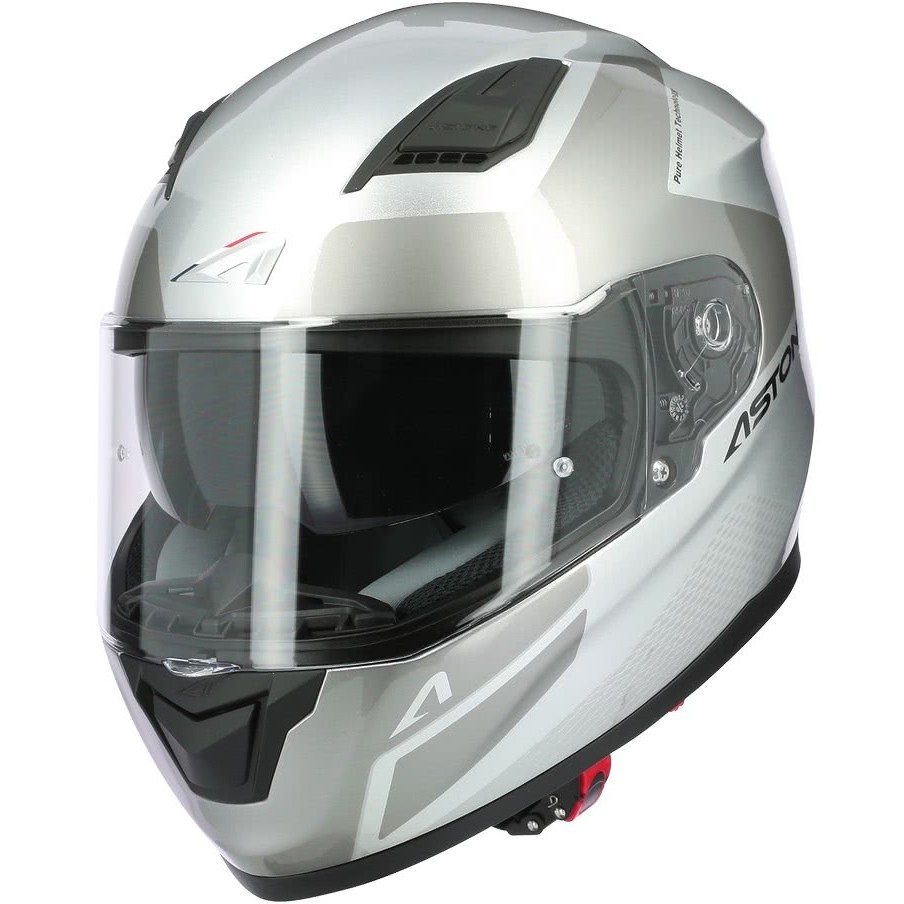 Integral Motorcycle Helmet Astone GT900 RACE Glossy Silver