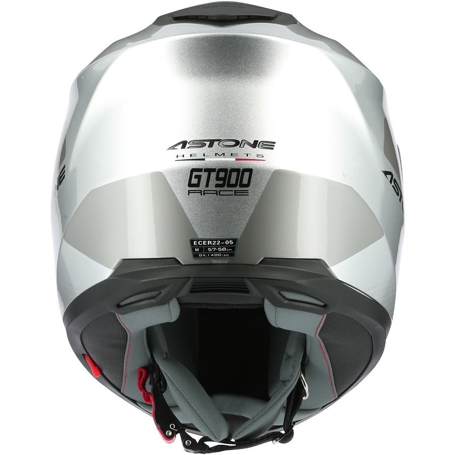 Integral Motorcycle Helmet Astone GT900 RACE Glossy Silver