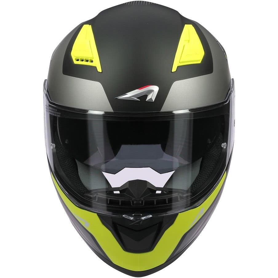 Integral Motorcycle Helmet Astone GT900 RACE Yellow Fluo Black