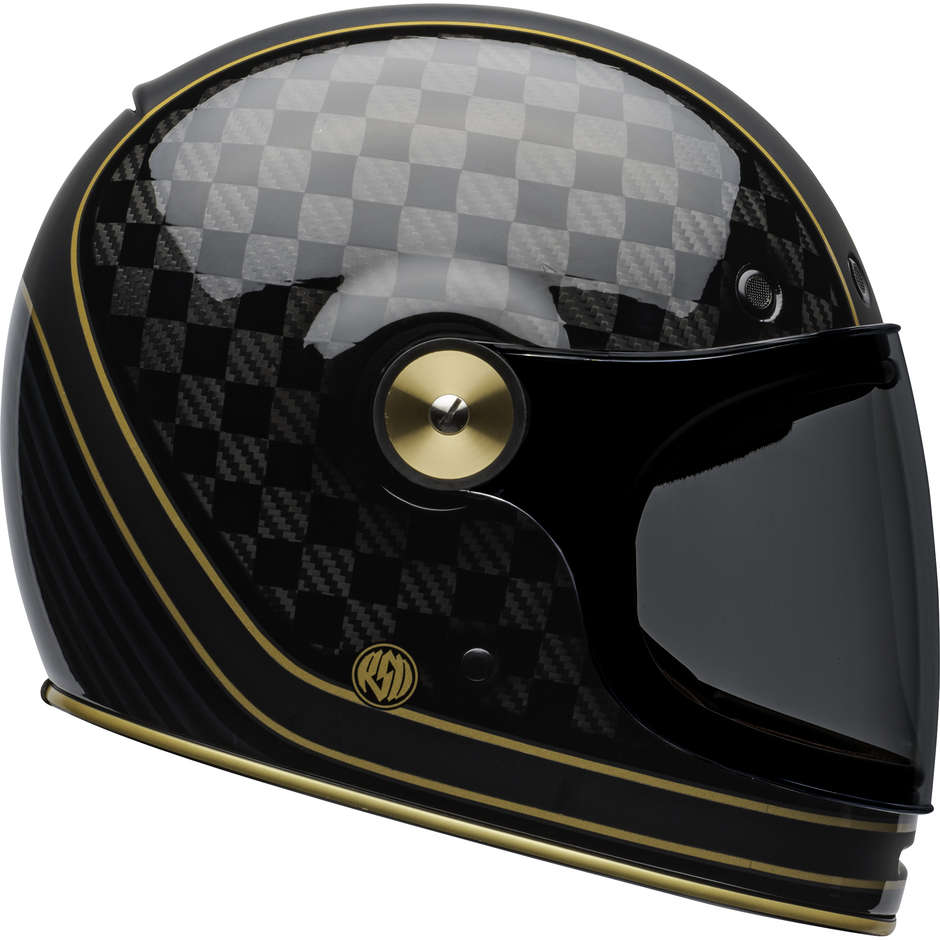 Integral Motorcycle Helmet Bell BULLITT CARBON RSD CHECK IT Glossy Matt Black