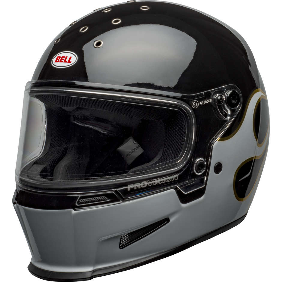 Integral Motorcycle Helmet Bell ELIMINATOR STOCKWELL Black White