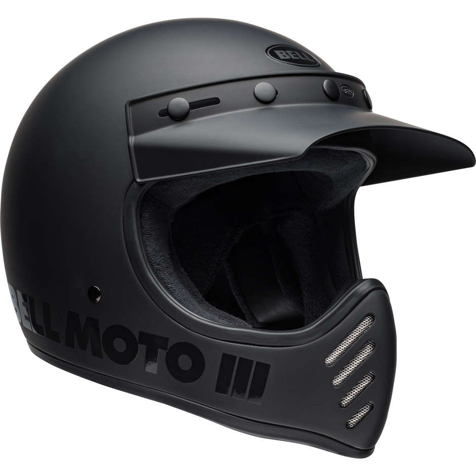 Integral Motorcycle Helmet Bell MOTO-3 CLASSIC Glossy Matt Black