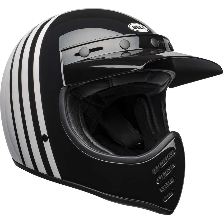Integral Motorcycle Helmet Bell MOTO-3 REVERB White Black