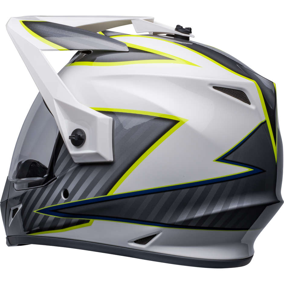 Integral Motorcycle Helmet Bell MX-9 ADVENTURE MIPS DALTON White Yellow Fluo