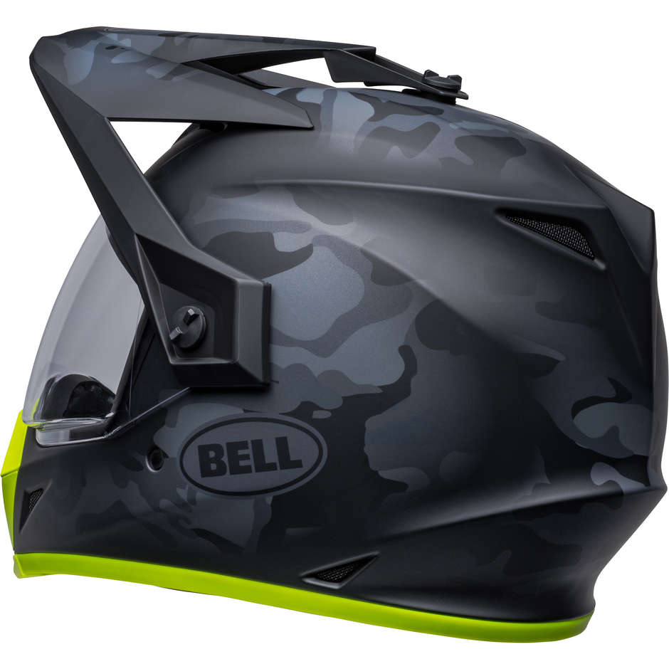 Integral Motorcycle Helmet Bell MX-9 ADVENTURE MIPS STEALTH Camo Matt Black Fluo