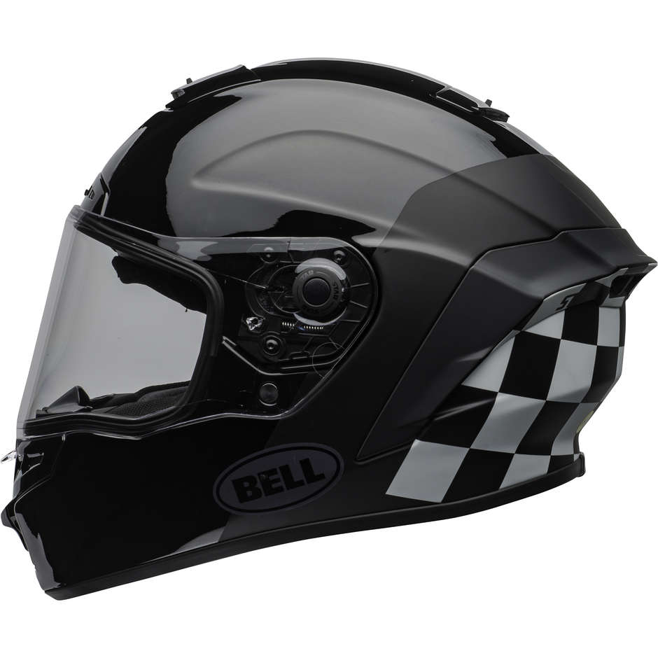 Integral Motorcycle Helmet Bell STAR DLX MIPS LUX CHECKERS Black Matt Glossy White