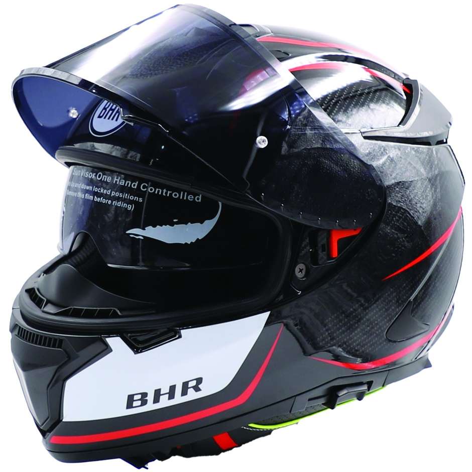 Integral Motorcycle Helmet Bhr 813 Double Visor Line Blue