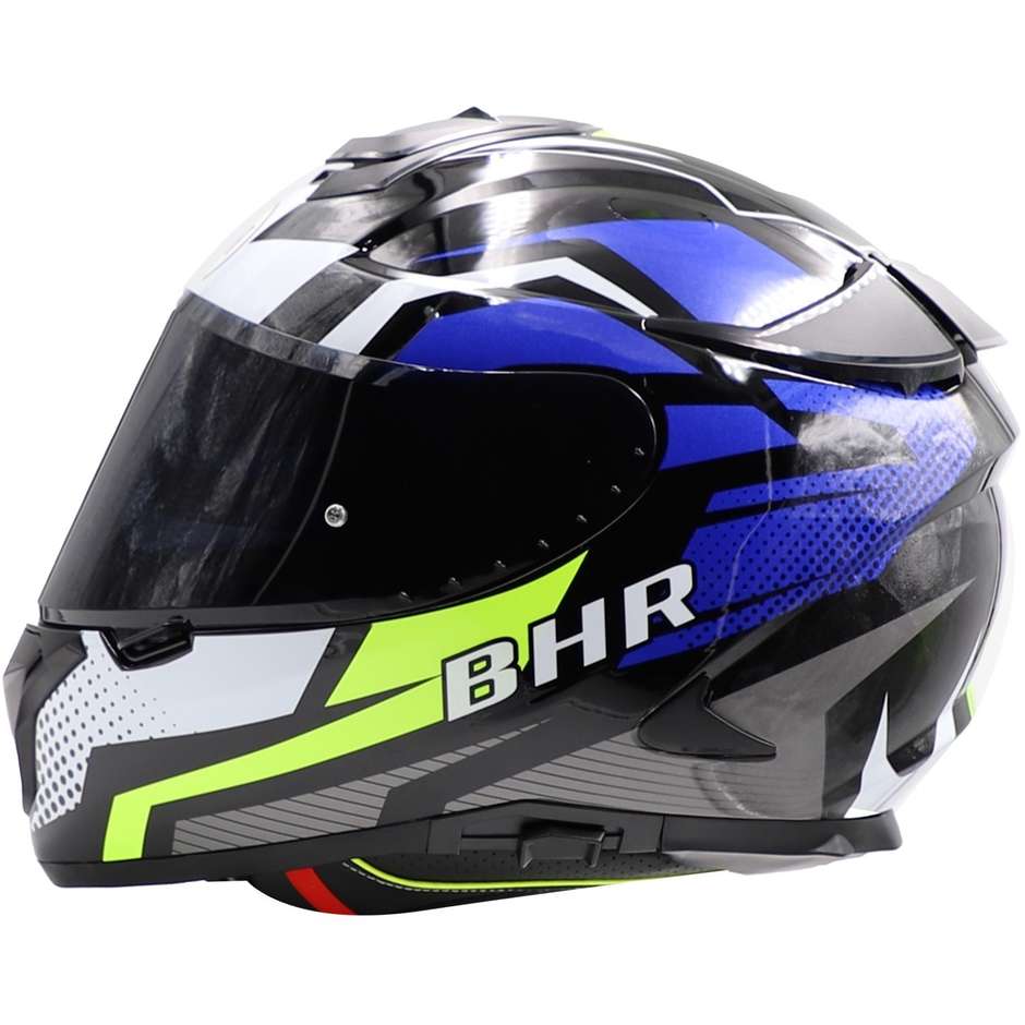 Integral Motorcycle Helmet Bhr 813 Double Visor Multi Blue Yellow