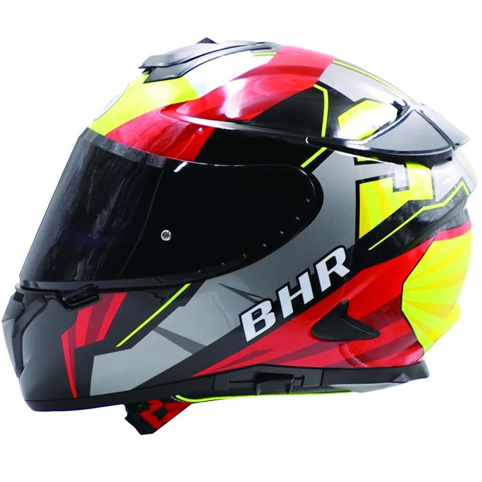 Integral Motorcycle Helmet Bhr 813 Double Visor Multi Yellow Red