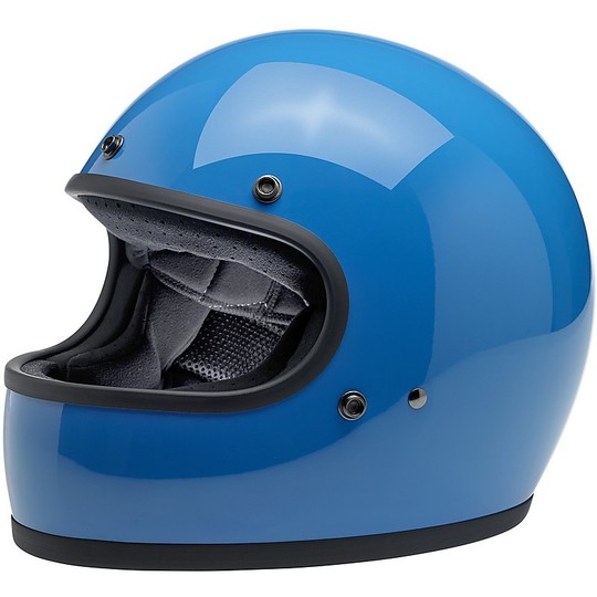 Integral Motorcycle Helmet Biltwell Model Gringo Blue Tahoe Glossy