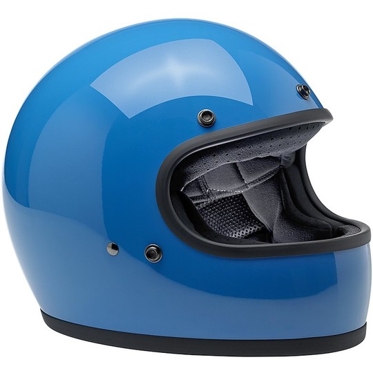 Integral Motorcycle Helmet Biltwell Model Gringo Blue Tahoe Glossy