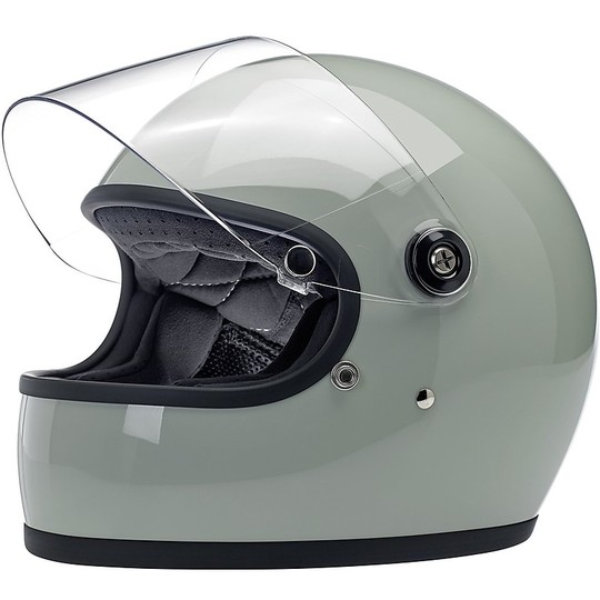 Integral Motorcycle Helmet Biltwell Model Gringo S With Glossy Green Sage Visor