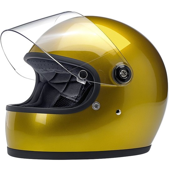 Integral Motorcycle Helmet Biltwell Model Gringo S With Gold MetallicYukon Visor
