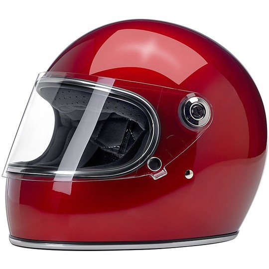 Integral Motorcycle Helmet Biltwell Model Gringo S With Metallic Candy Red Visor