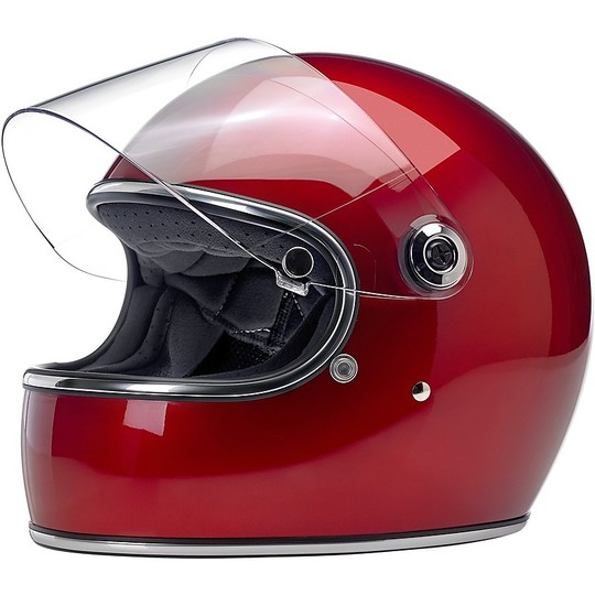 Integral Motorcycle Helmet Biltwell Model Gringo S With Metallic Candy Red Visor