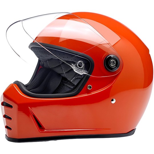 Integral Motorcycle Helmet Biltwell Model Lane Splitter Hazard Glossy Orange