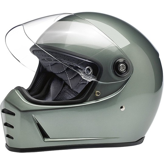 Integral Motorcycle Helmet Biltwell Model Lane Splitter Metallic Olive Green