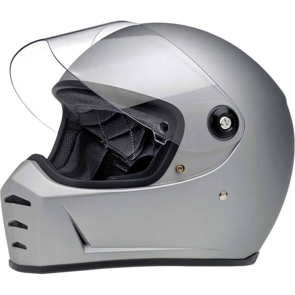 Integral Motorcycle Helmet Biltwell Model Lane Splitter Silver Matt