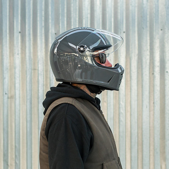 Integral Motorcycle Helmet Biltwell Model Lane Splitter Storm Shiny Gray