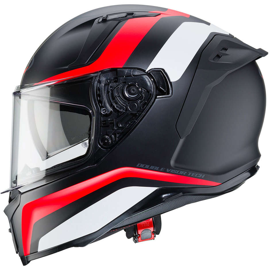Integral Motorcycle Helmet Caberg AVALON BLAST Matt Black White Red Fluo