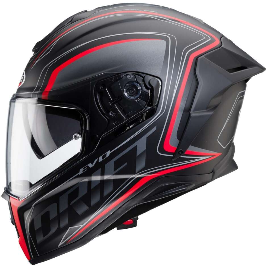 Integral Motorcycle Helmet Caberg DRIFT EVO INTEGRA Matt Black Anthracite Red