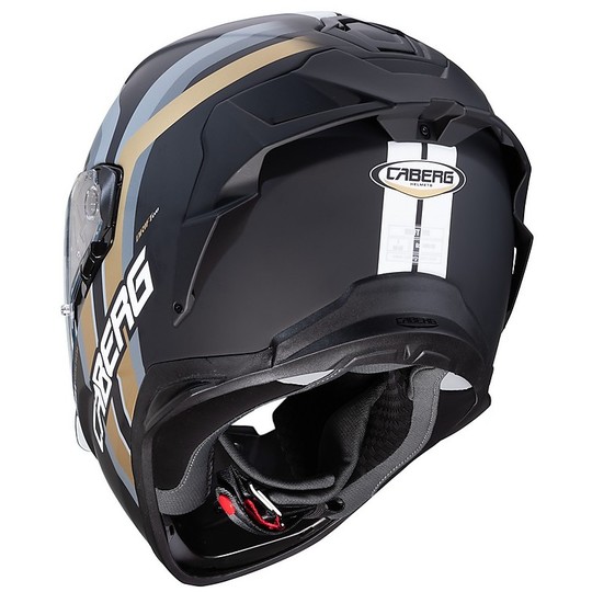 Integral Motorcycle Helmet Caberg DRIFT Evo VERTICAL Matt Black Gold Anthracite