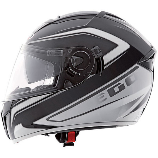Integral Motorcycle Helmet Caberg Ego Elite Model Black-White Dual Visor