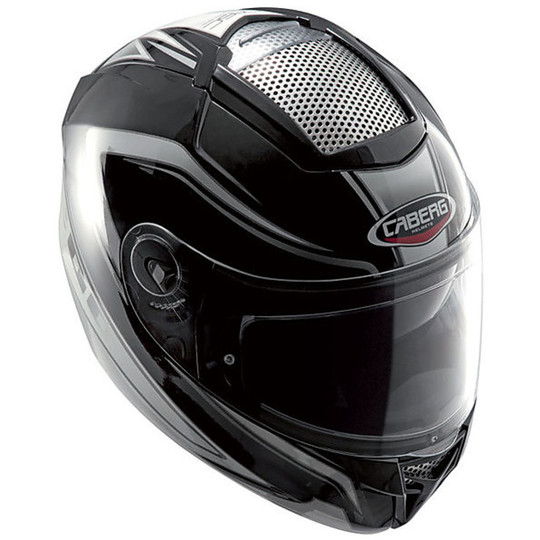 Integral Motorcycle Helmet Caberg Ego Elite Model Black-White Dual Visor