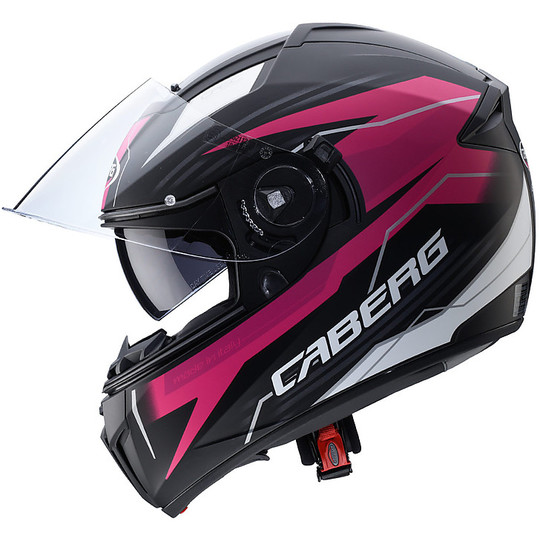 Integral Motorcycle Helmet Caberg EGO Quartz Anthracite Matt Black Fuchsia