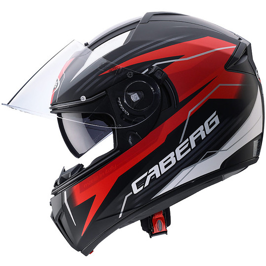 Integral Motorcycle Helmet Caberg EGO Quartz Black Matte Red Anthracite