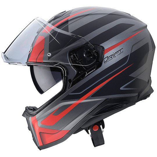 Integral Motorcycle Helmet Caberg Model Drift Shadow Titanium Matte Red Black