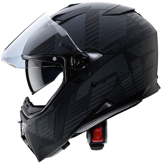 Integral Motorcycle Helmet Caberg STUNT Blizzard Matt Black Anthracite