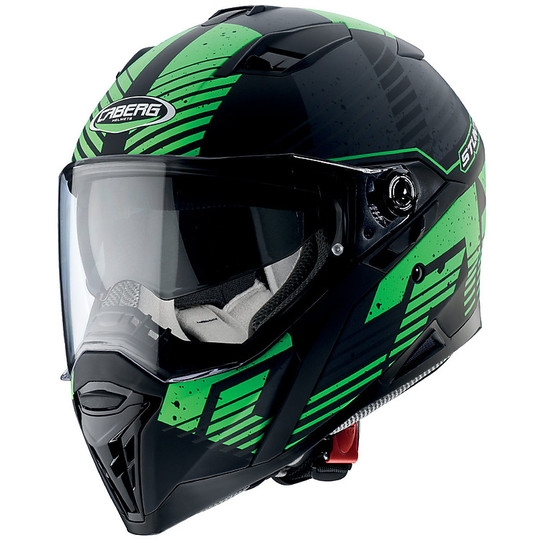 Integral Motorcycle Helmet Caberg STUNT Blizzard Matt Black Fluo Green