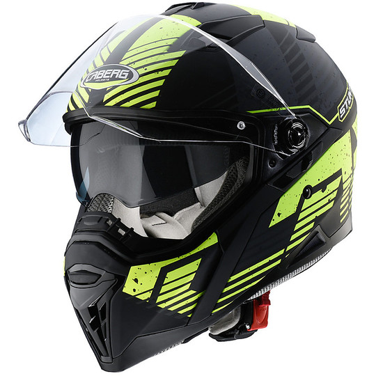 Integral Motorcycle Helmet Caberg STUNT Blizzard Matt Black Fluorescent Yellow