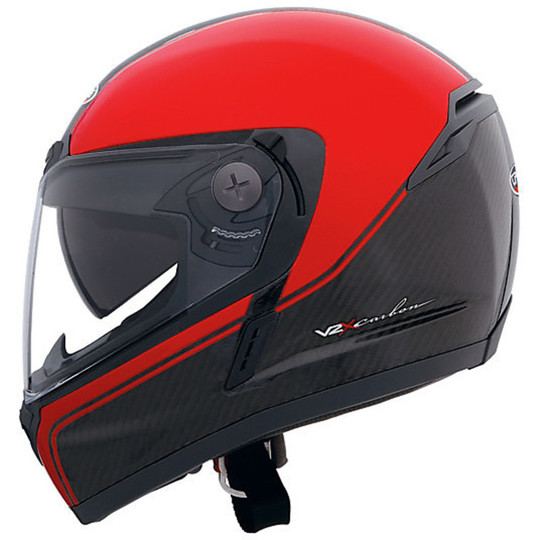Integral Motorcycle Helmet Caberg V2X Carbon Edge Black-Red