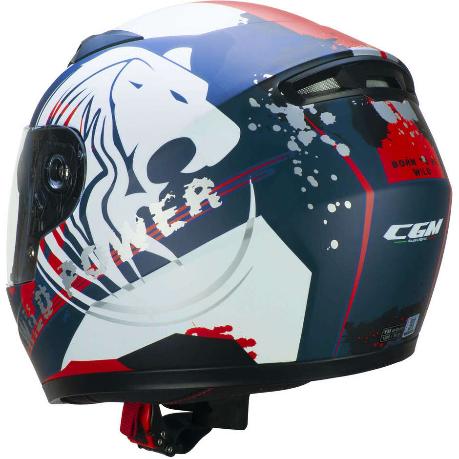 Integral Motorcycle Helmet CGM 265g LUCKY WILD Blue White Opaque