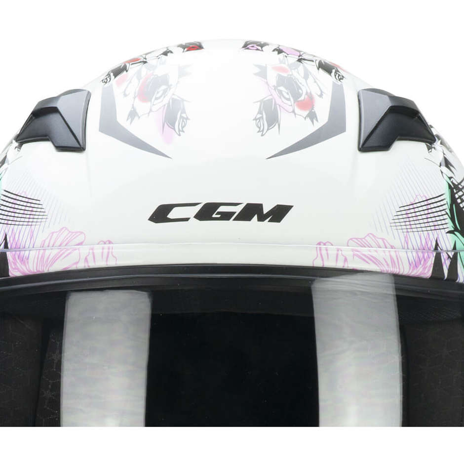 Integral Motorcycle Helmet CGM 265s LUCKY MUSIC White Pink