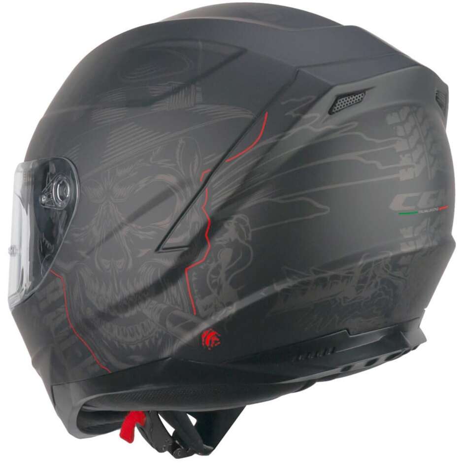 Integral Motorcycle Helmet CGM 320G NEUTRON BAD-B Black Matt Red
