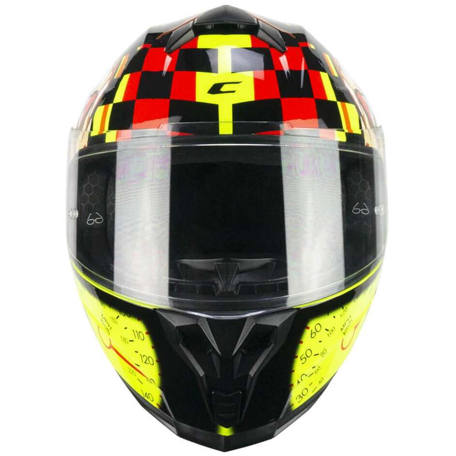 Integral Motorcycle Helmet CGM 320S NEUTRON N2O Black Fluo Yellow Red