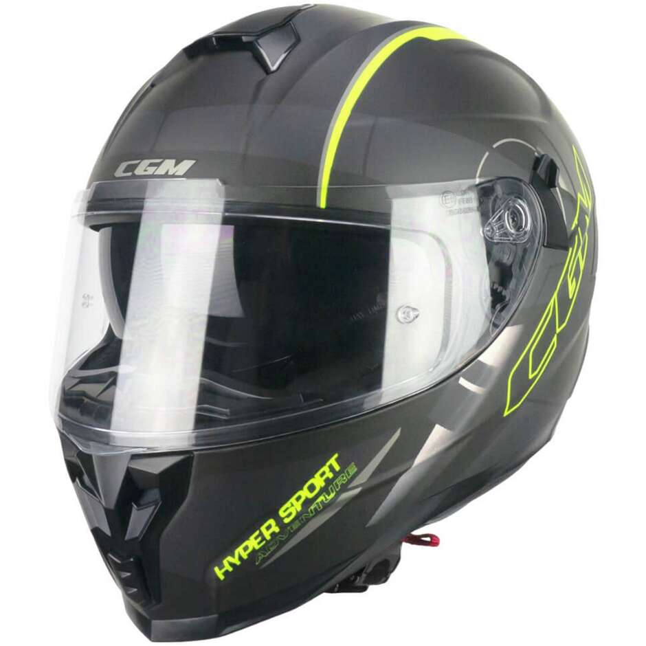 Integral Motorcycle Helmet CGM 321G ATOM SPORT Graphite Yellow fluo matt