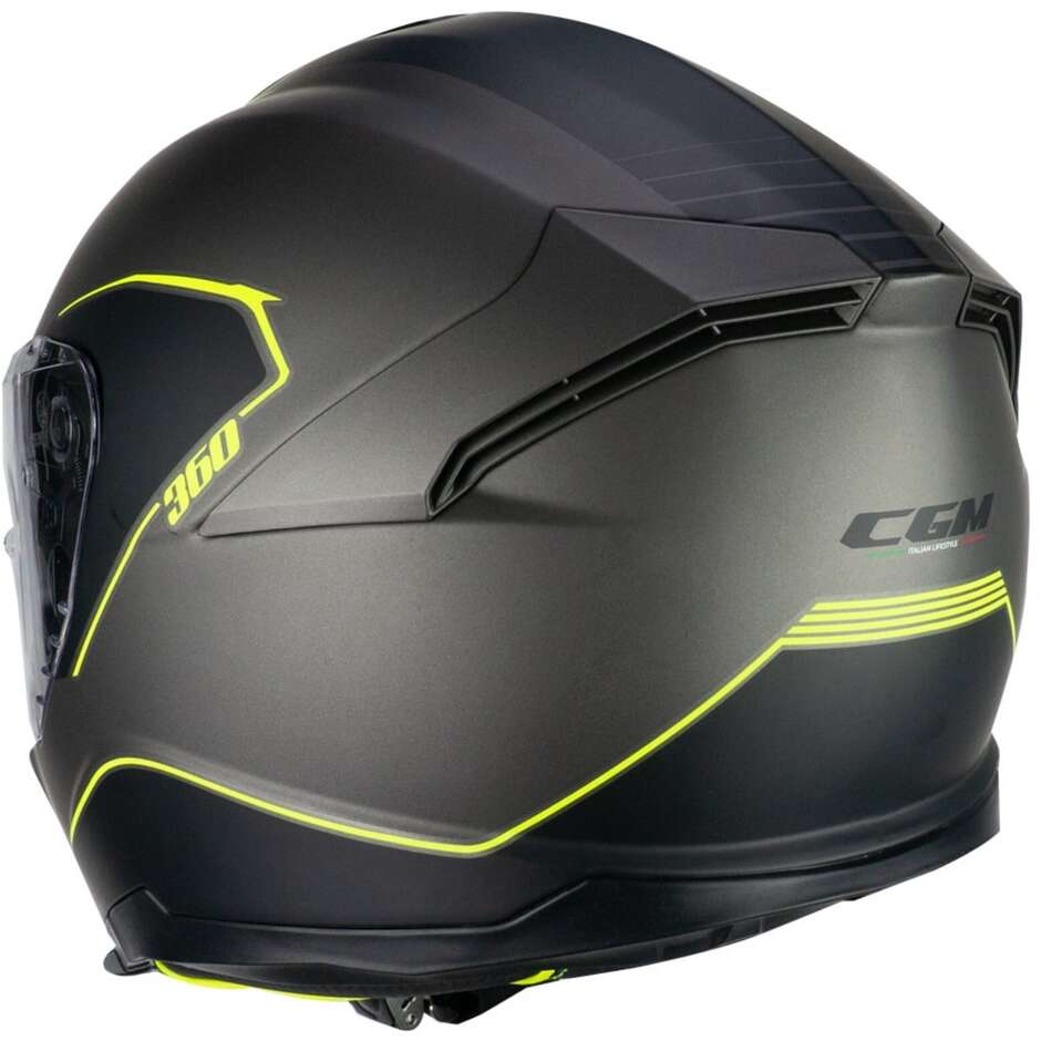 Integral Motorcycle Helmet CGM 360G KAD RIDE Graphite Yellow fluo opaque