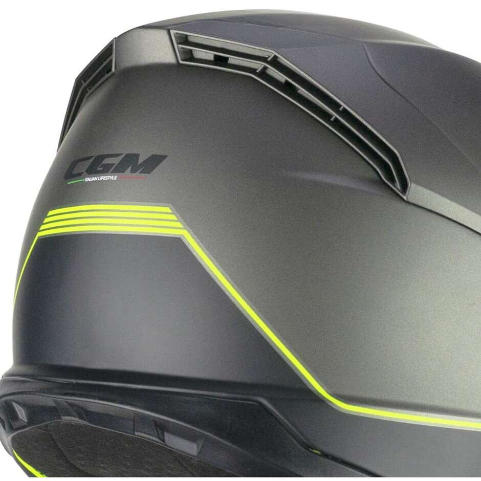 Integral Motorcycle Helmet CGM 360G KAD RIDE Graphite Yellow fluo opaque