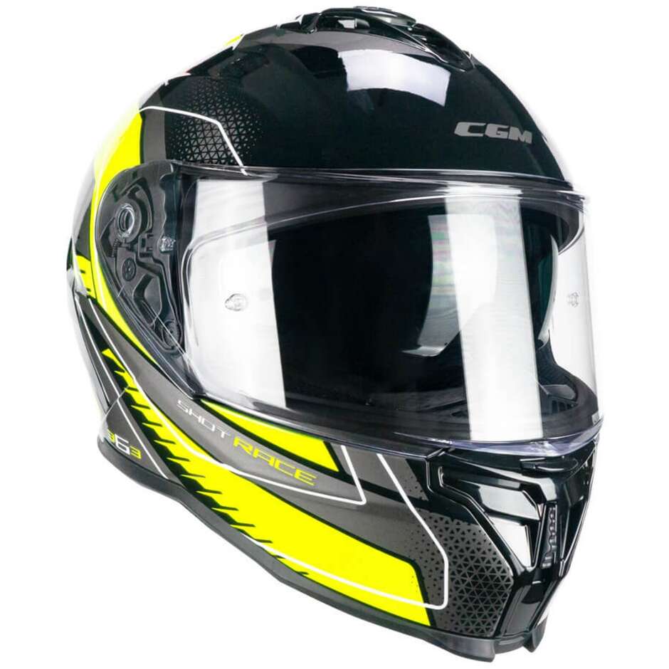 Integral Motorcycle Helmet CGM 363G SHOT RACE Black Yellow fluo