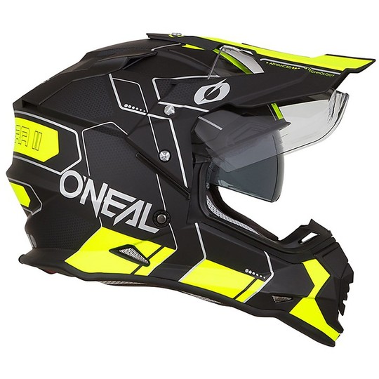 Integral Motorcycle Helmet Cross Enduro With Visor Oneal Sierra Comb Black Yellow