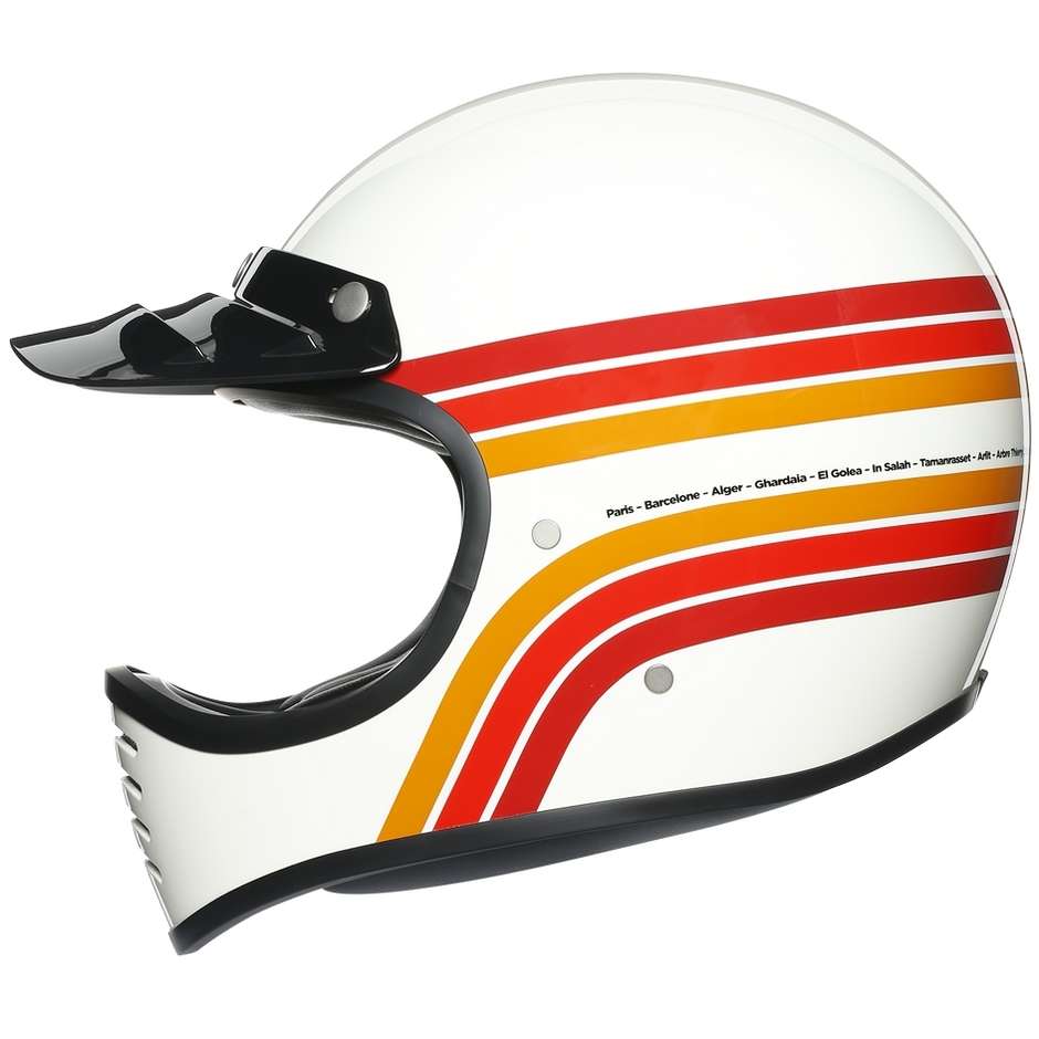 Integral Motorcycle Helmet Custom AGV Legend X101 Multi DAKAR 87 White Red