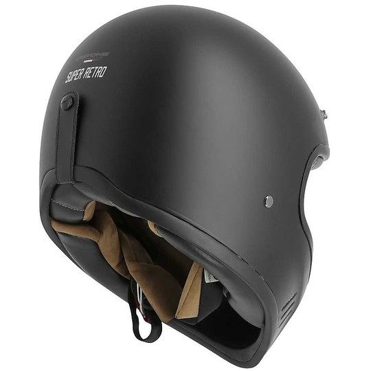 Integral Motorcycle Helmet Custom Astone Super Retro Matt Black
